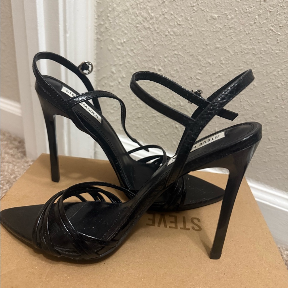 Wendy Snake Embossed Ankle Strap Dress Sandals